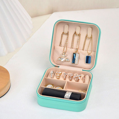Portable Jewelry Storage Box with Compartments
