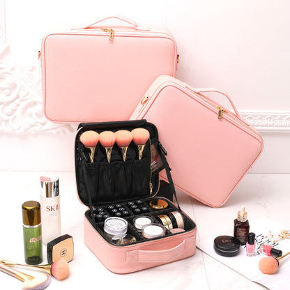 Portable large-capacity makeup bag for women