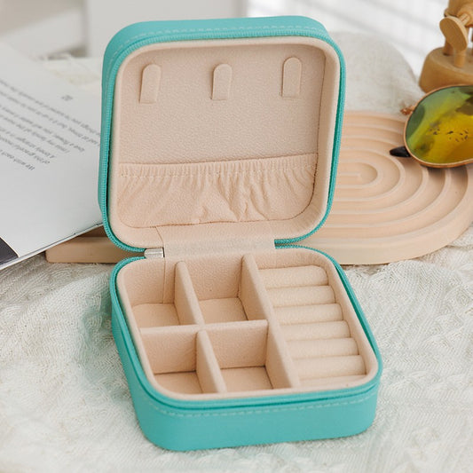 Portable Leather Jewelry Organizer Box