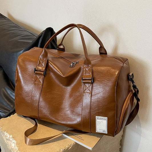 Portable Leather Travel Bag