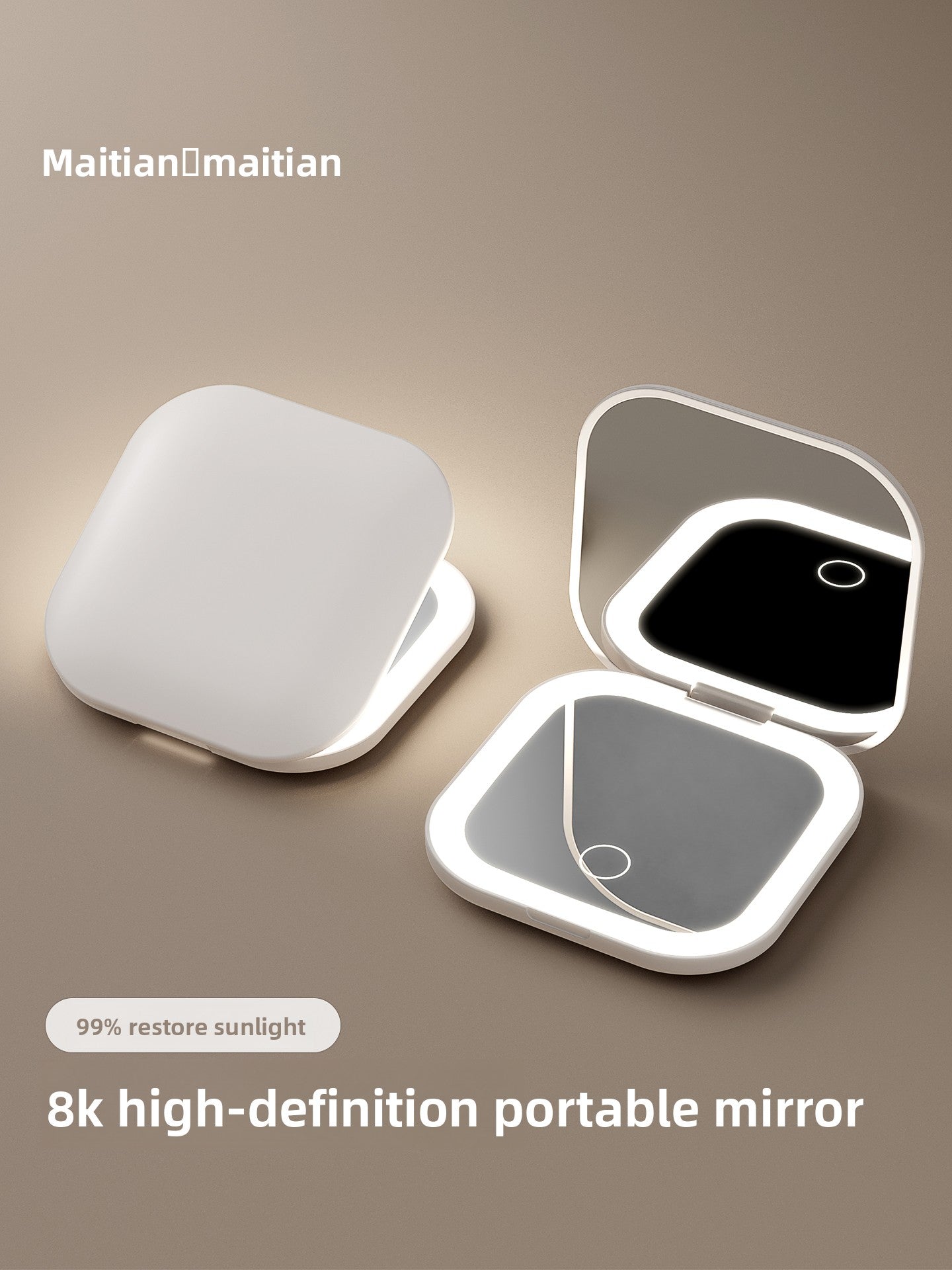 Portable LED Illuminated Makeup Mirror with Travel Case