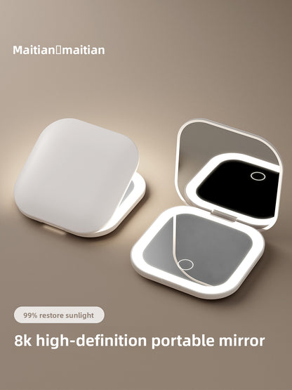 Portable LED Illuminated Makeup Mirror with Travel Case