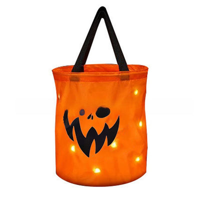 Portable LED Luminous Pumpkin Bag for Halloween Decoration