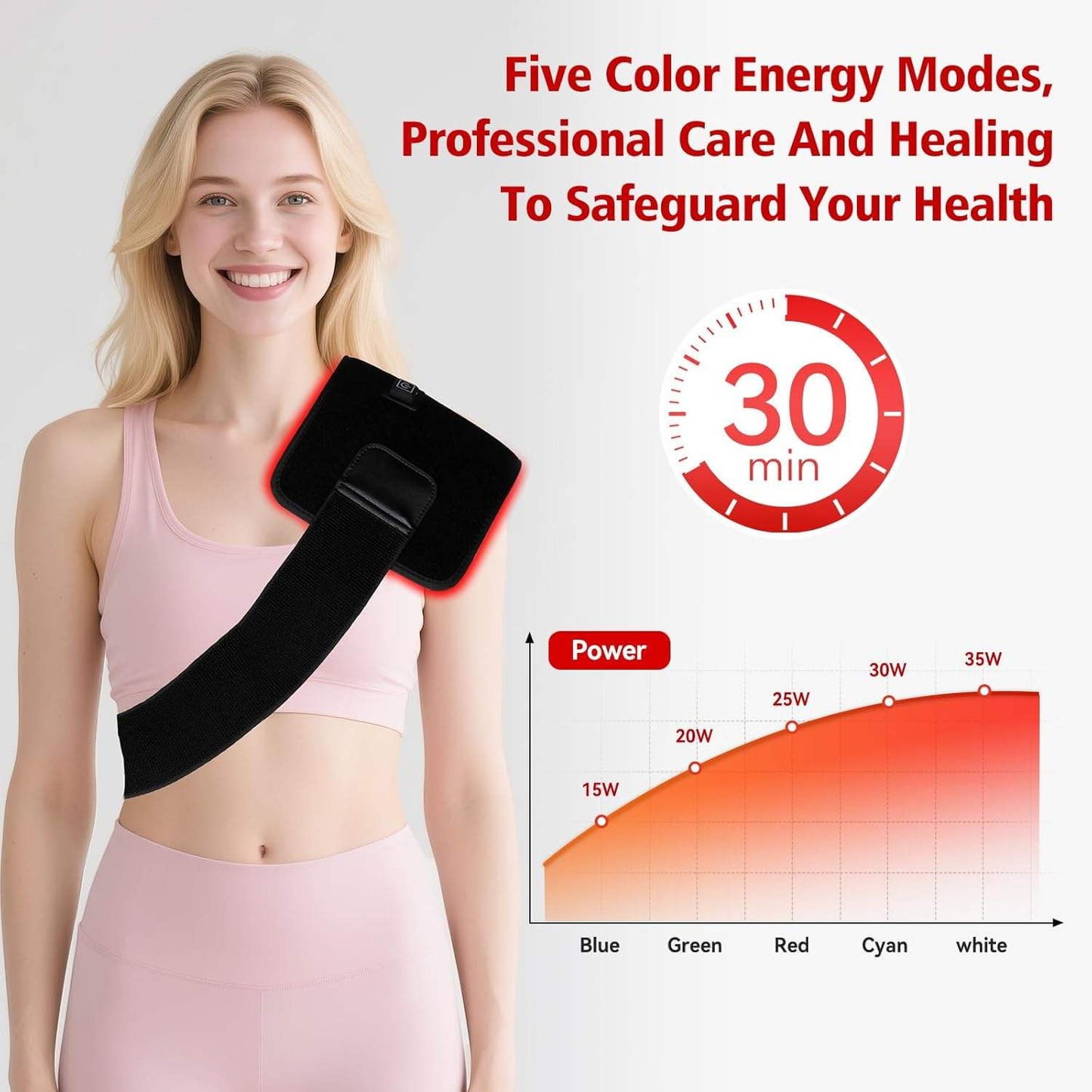 Portable Lumbar Support Heat Therapy Belt with Red Light Therapy