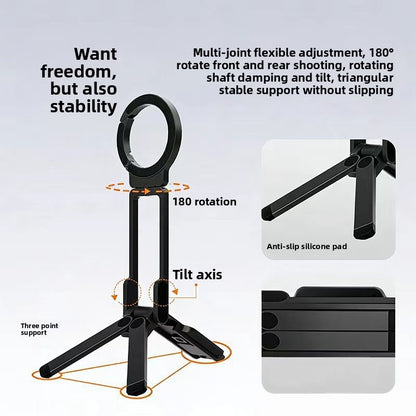 Portable Magnetic Carabiner Phone Holder Tripod