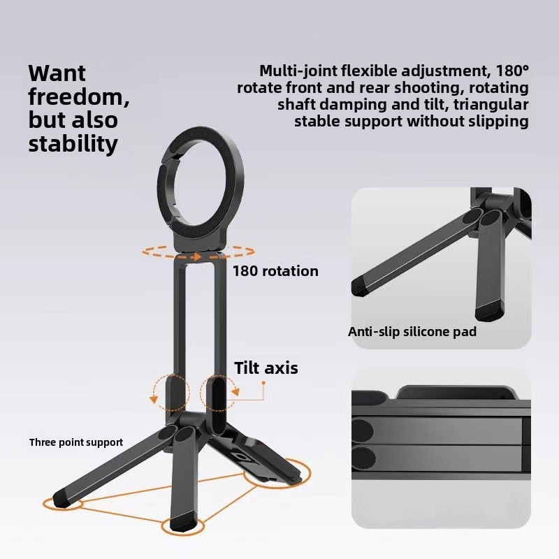 Portable Magnetic Carabiner Phone Holder Tripod