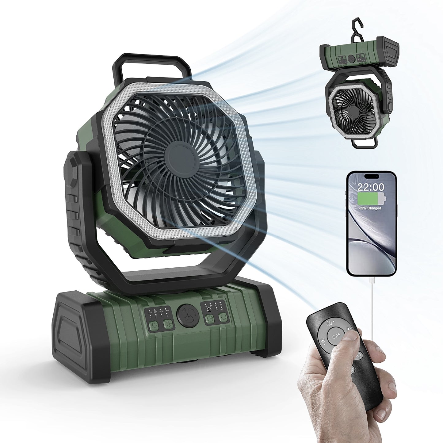 Portable Magnetic Water Mist Fan with LED Light
