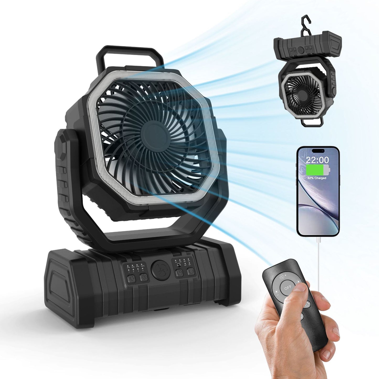 Portable Magnetic Water Mist Fan with LED Light