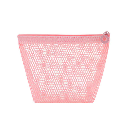 Portable mesh makeup bag