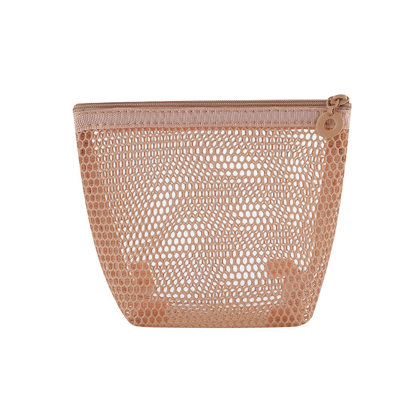 Portable mesh makeup bag