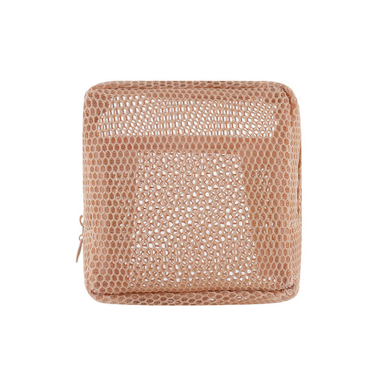Portable mesh makeup bag