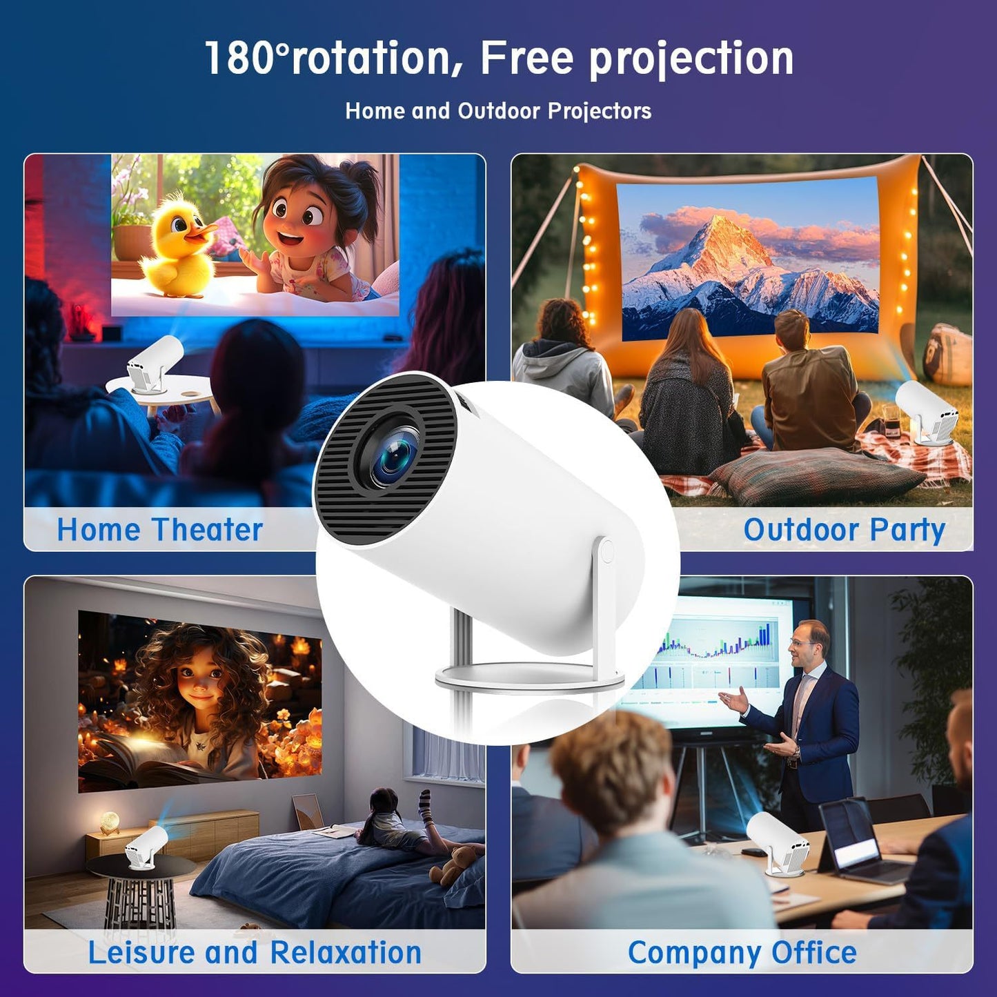 Portable Mini HD Projector with YouTube Support
