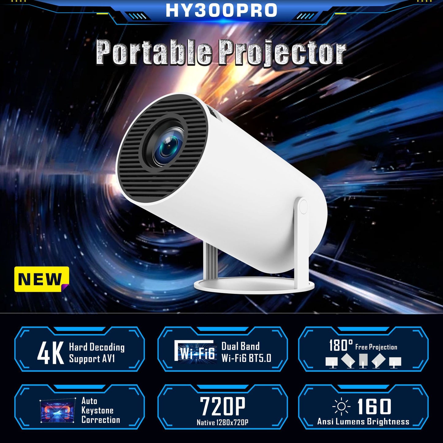 Portable Mini Smart HD Projector with Android OS