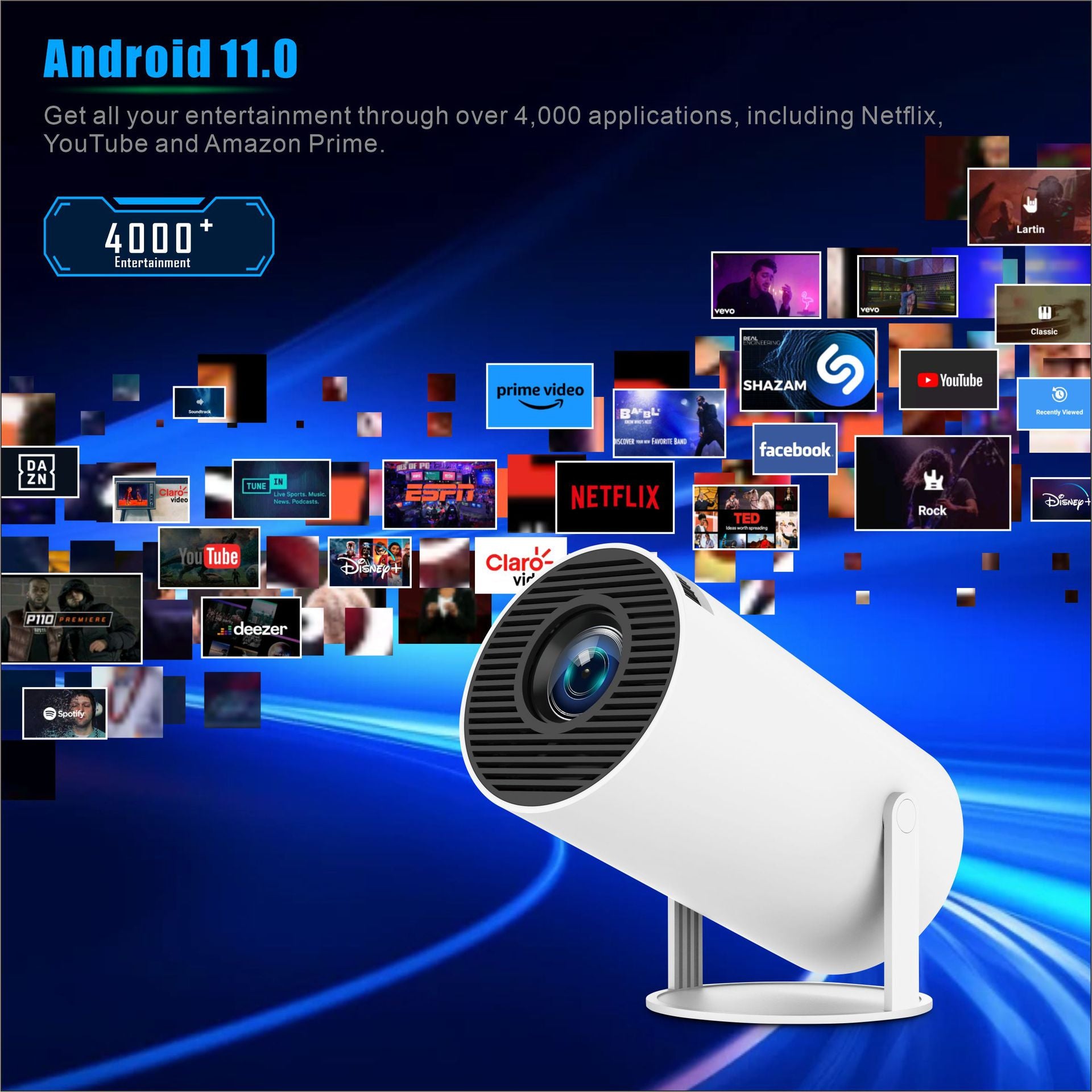 Portable Mini Smart HD Projector with Android OS