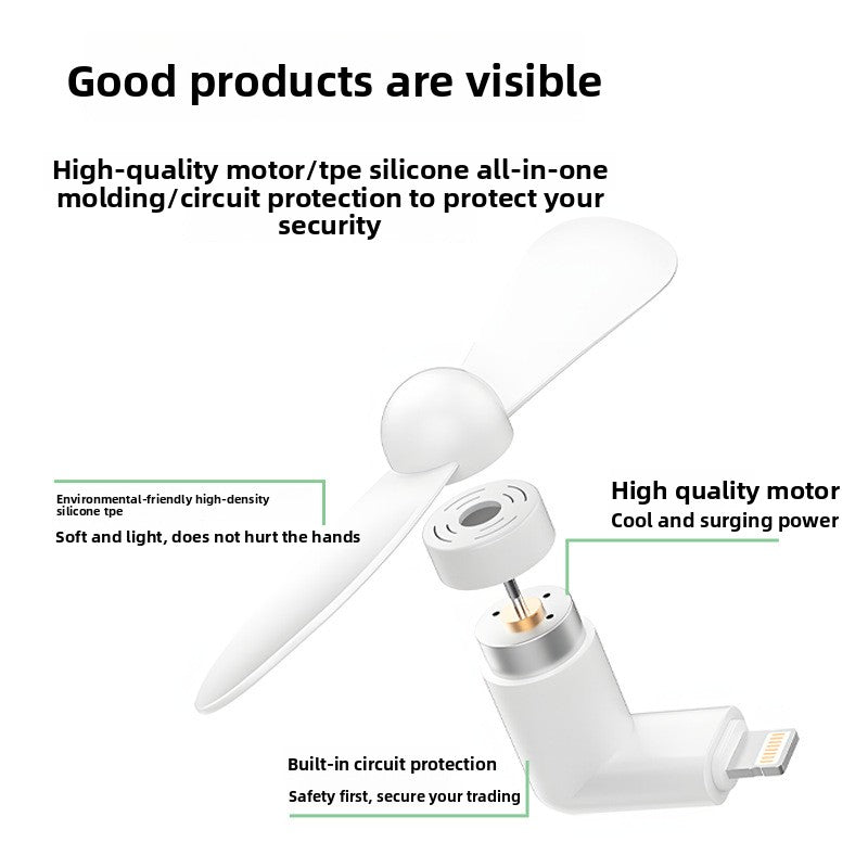 Portable Mini USB Phone Fan for Android Apple Type-C