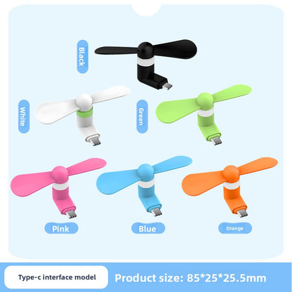Portable Mini USB Phone Fan for Android Apple Type-C