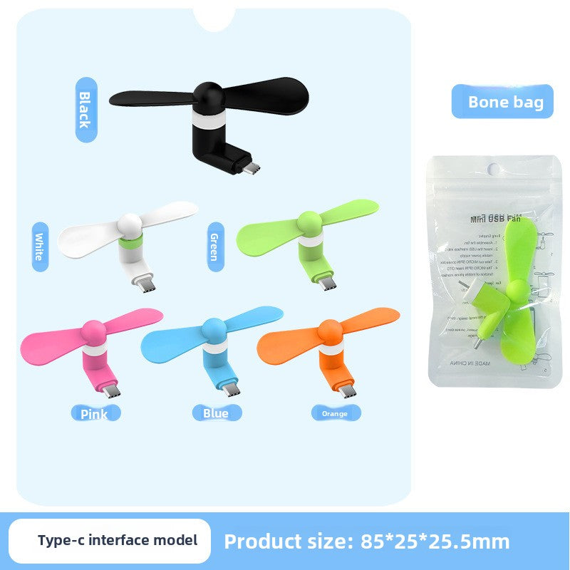 Portable Mini USB Phone Fan for Android Apple Type-C