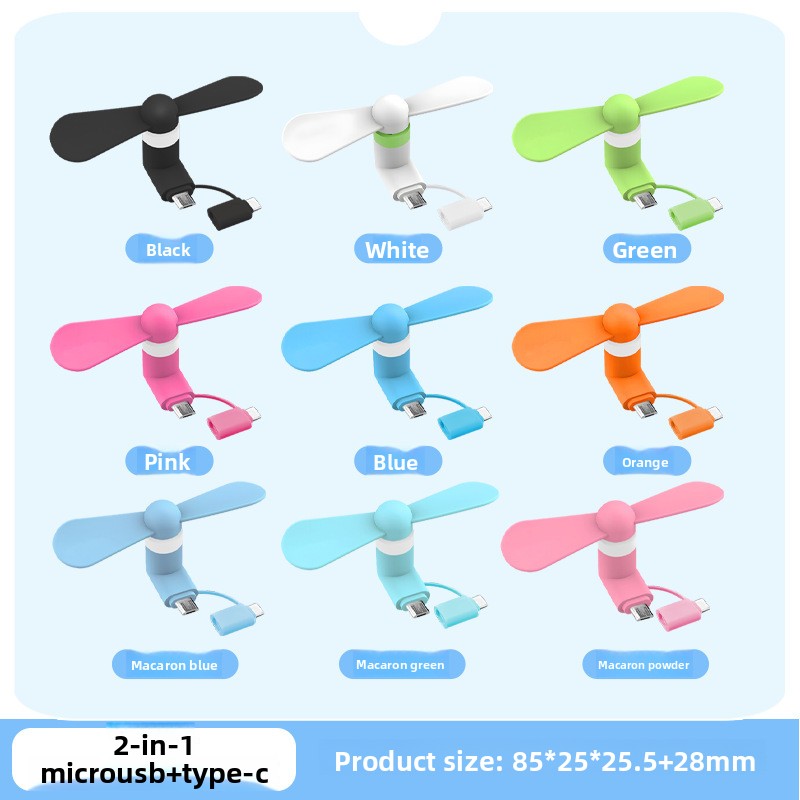 Portable Mini USB Phone Fan for Android Apple Type-C