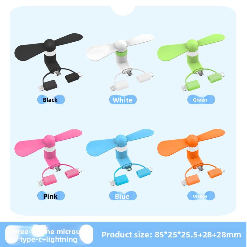 Portable Mini USB Phone Fan for Android Apple Type-C