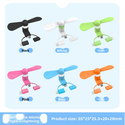Portable Mini USB Phone Fan for Android Apple Type-C