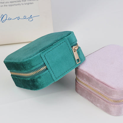 Portable Mirror Jewelry Box with Premium Velvet Storage