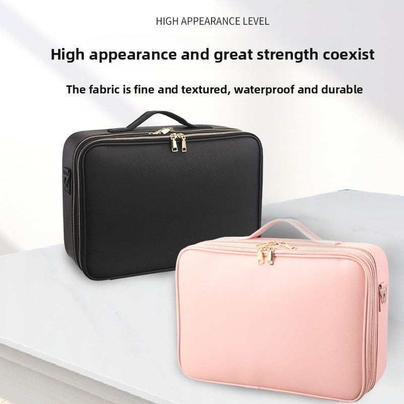 Portable Multi-Layer Cosmetic Tool Organizer Bag