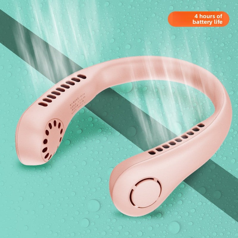 Portable neck-hanging fan