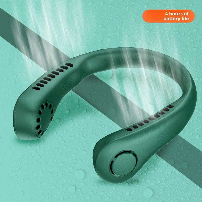Portable neck-hanging fan