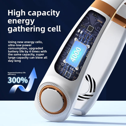 Portable neck-hanging fan