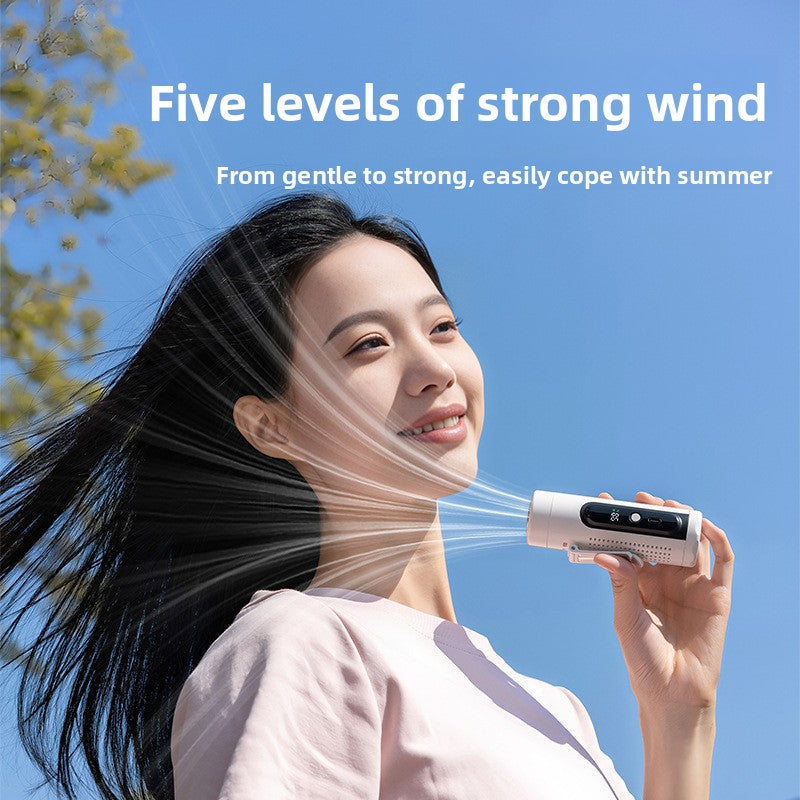 Portable Neck Hanging Fan with Flashlight
