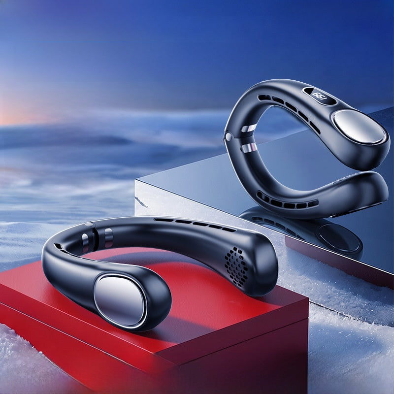 Portable neck-hanging mini fan for exercise