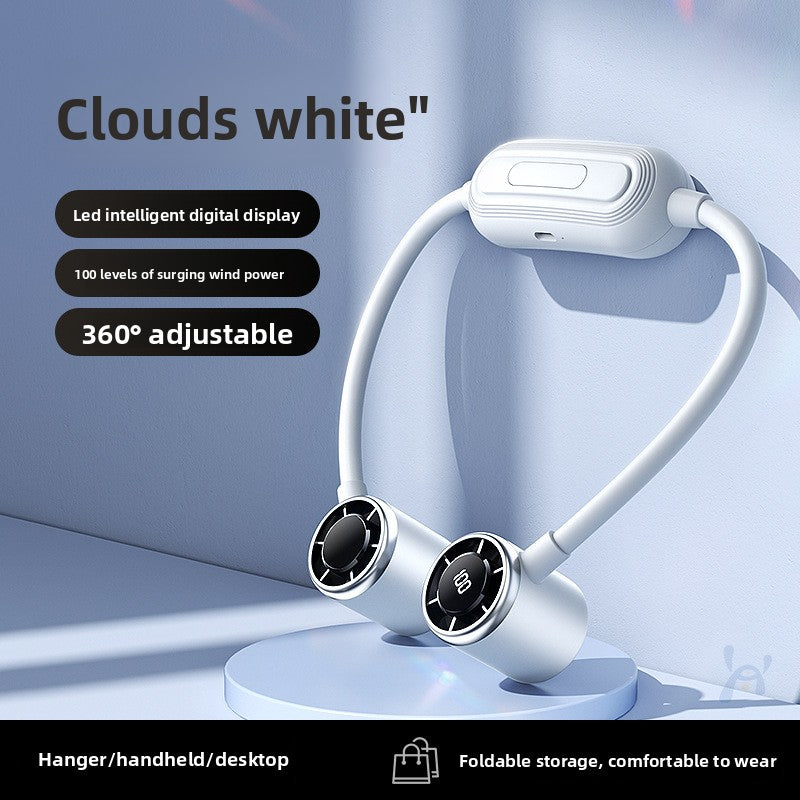Portable neck-hanging mini fan for exercise