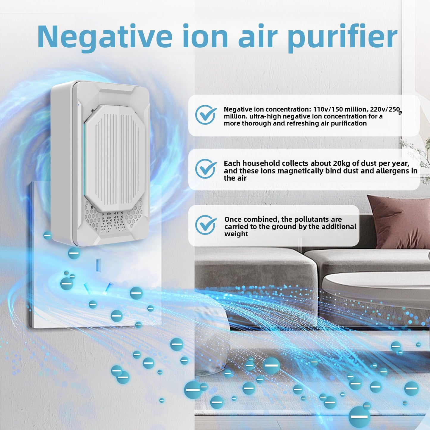 Portable Negative Ion Air Purifier