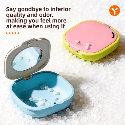 Portable Orthodontic Retainer Cleaning Box with Mirror