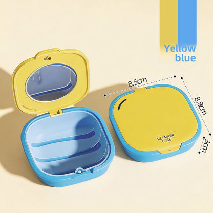 Portable Orthodontic Retainer Cleaning Box with Mirror