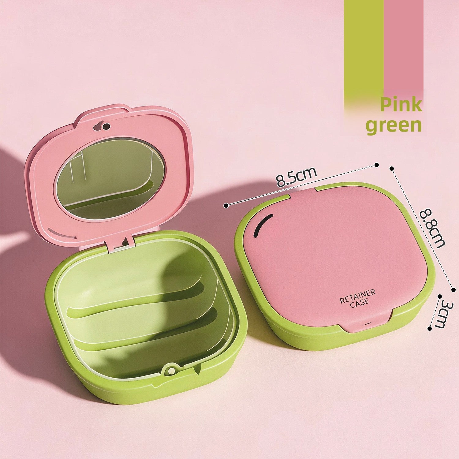 Portable Orthodontic Retainer Cleaning Box with Mirror