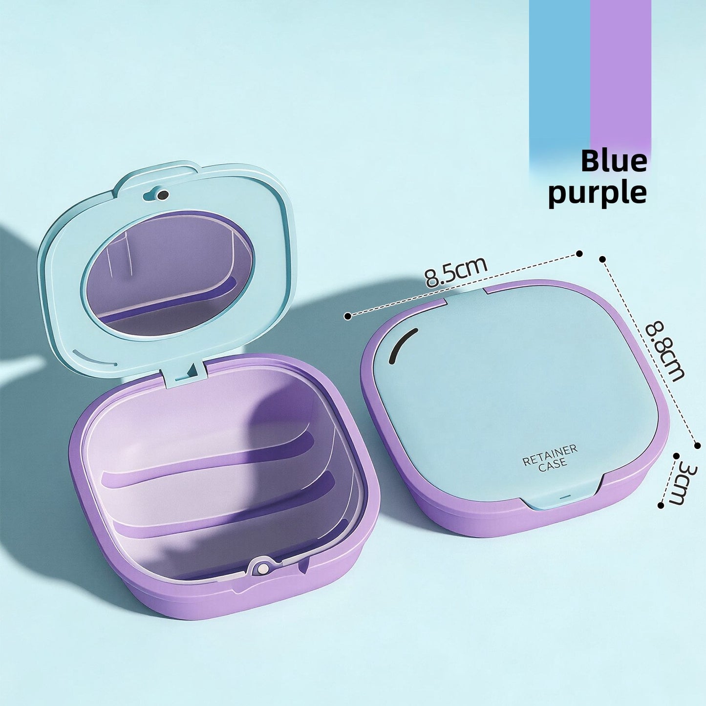 Portable Orthodontic Retainer Cleaning Box with Mirror