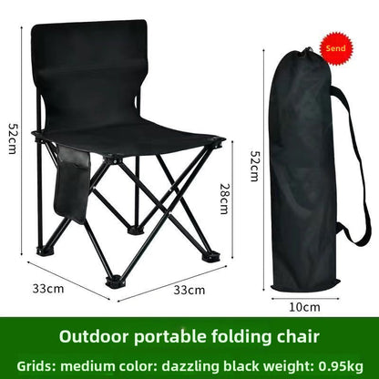 Portable Outdoor Folding Chair with Reinforced Frame
