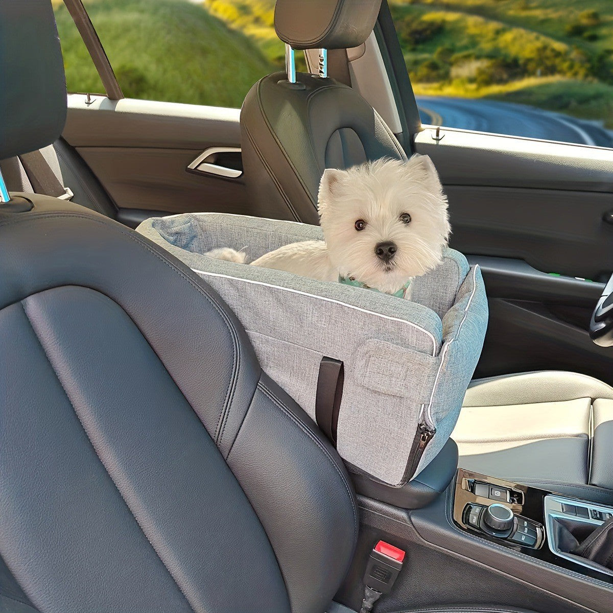 Portable Pet Car Console Nest with Handle