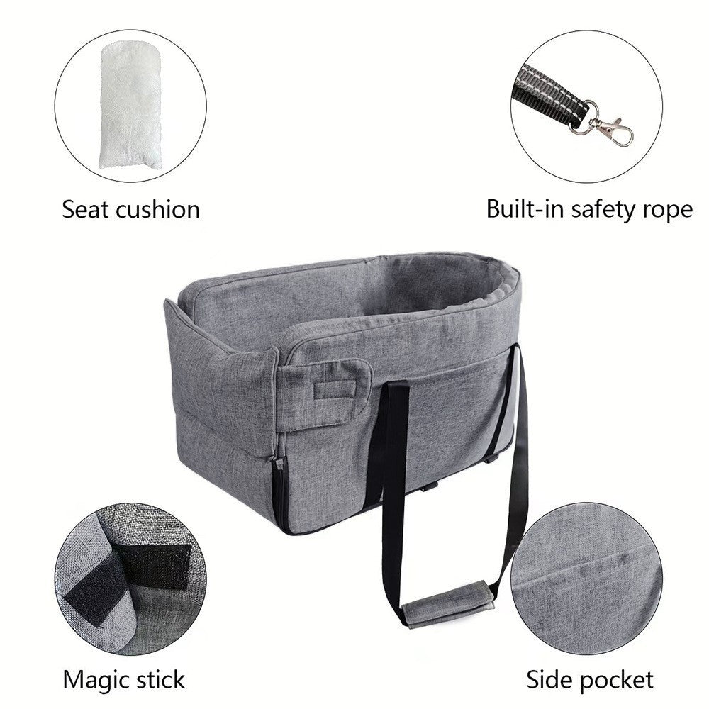 Portable Pet Car Console Nest with Handle