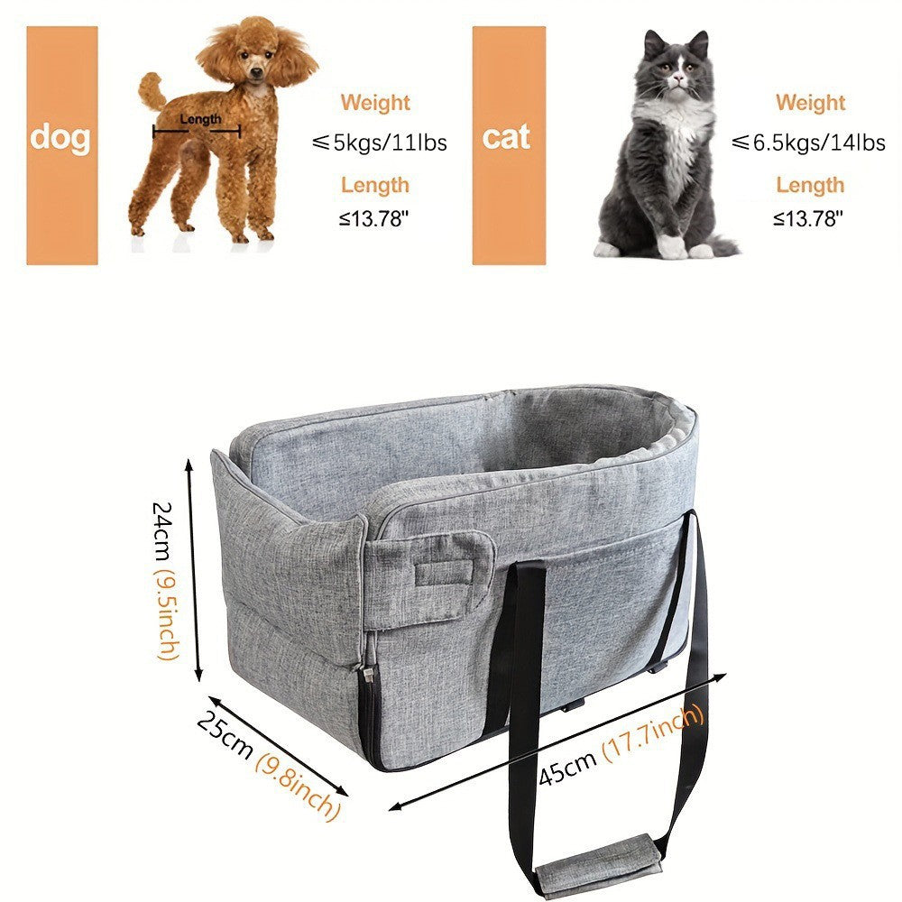 Portable Pet Car Console Nest with Handle