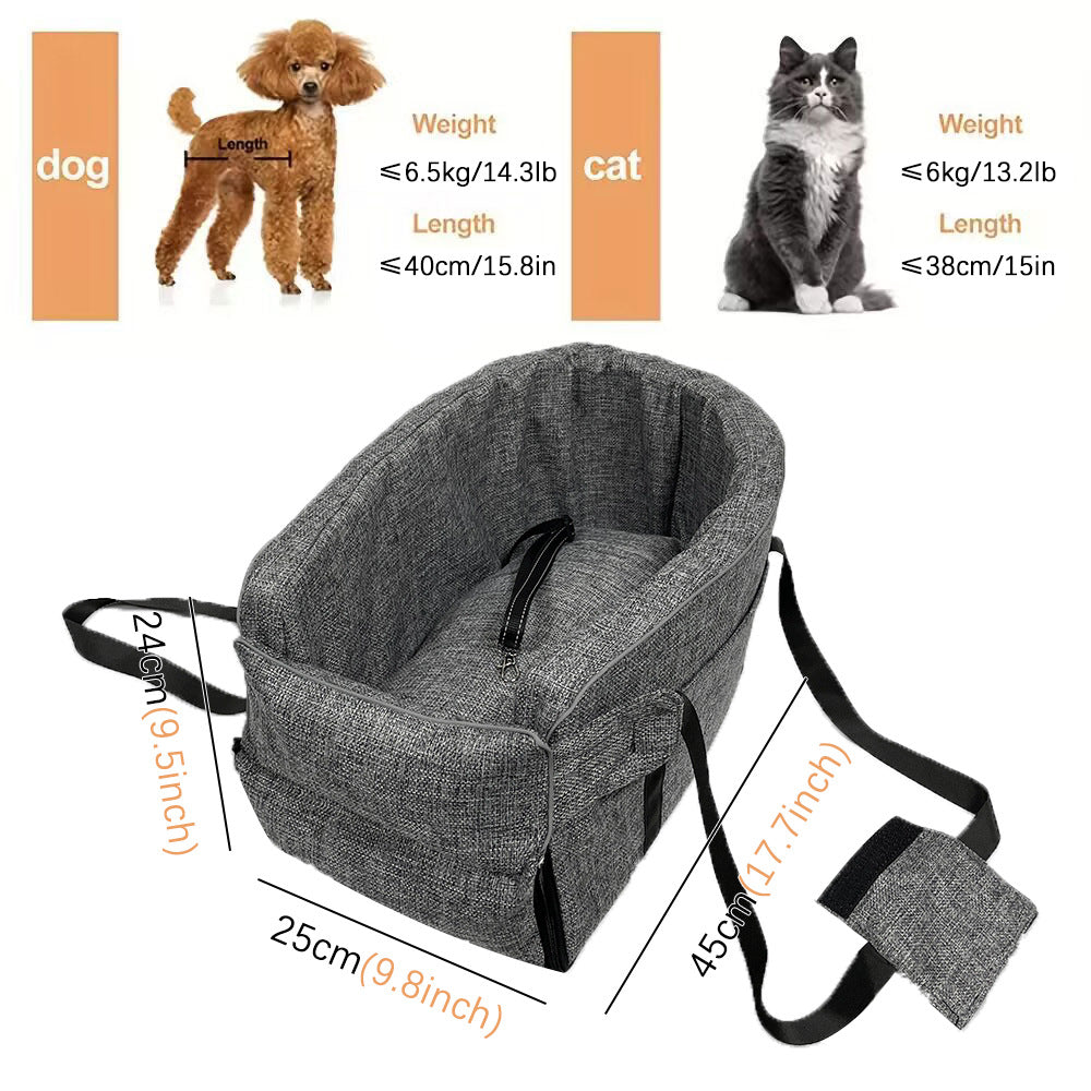 Portable Pet Car Console Nest with Handle
