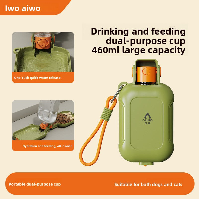 Portable Pet Travel Bowl with Food Container