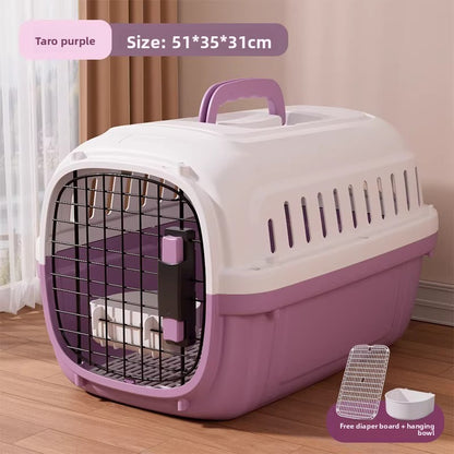 Portable Pet Travel Crate with Ventilation