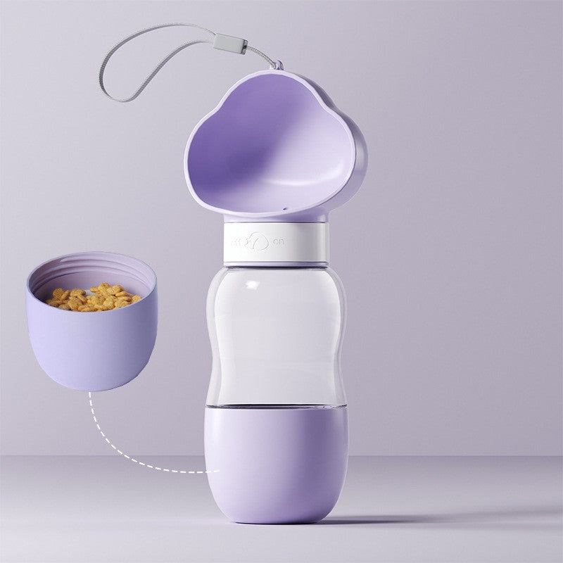 Portable Pet Water Bottle with Feeding Container