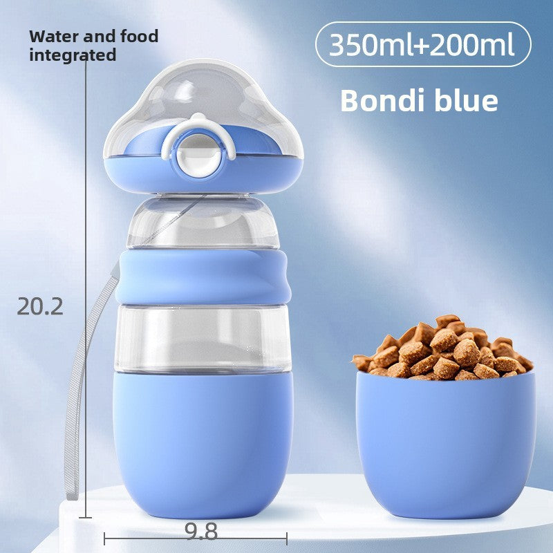 Portable Pet Water Bottle with Feeding Container