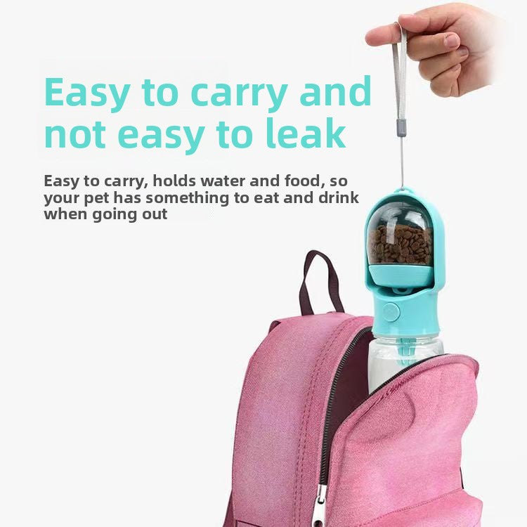 Portable Pet Water Bottle with Food Container