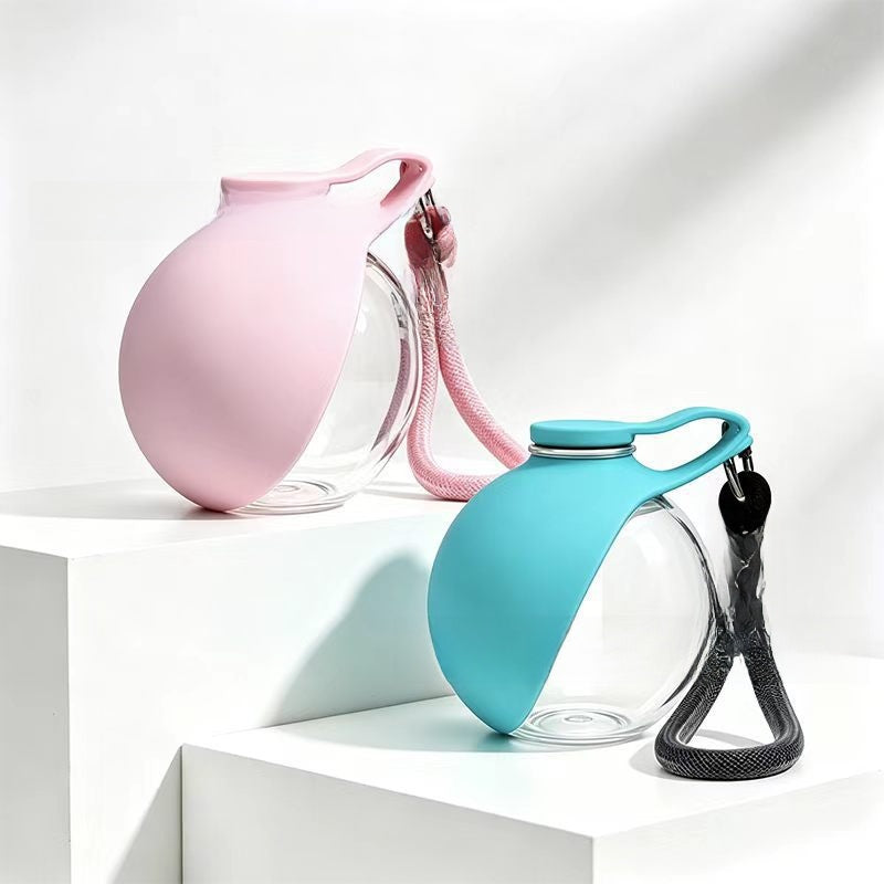 Portable Pet Water Bottle with Spherical Pendant