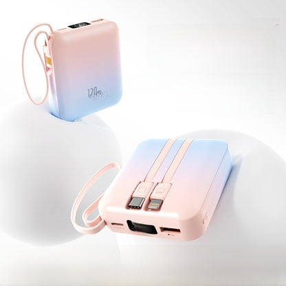 Portable Power Bank Mini Power Bank with Built-In Cable