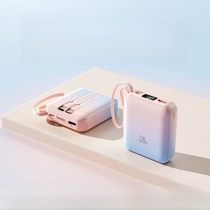 Portable Power Bank Mini Power Bank with Built-In Cable